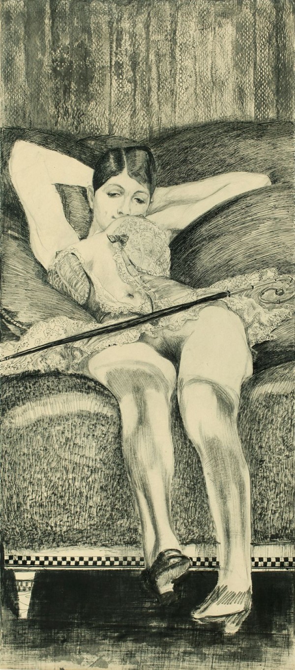 Young woman by Max Klinger